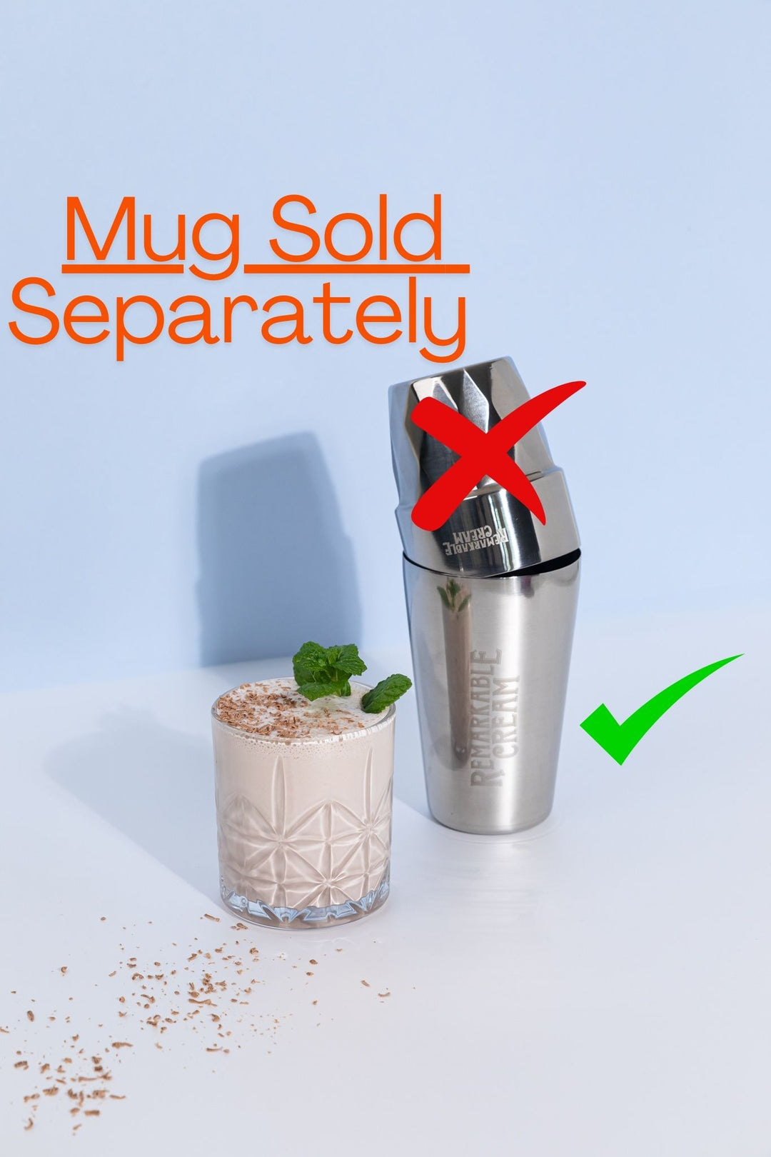 1 Piece Stainless Remarkable Cocktail Shaker 600ml (requires MUG to complete shaker!)