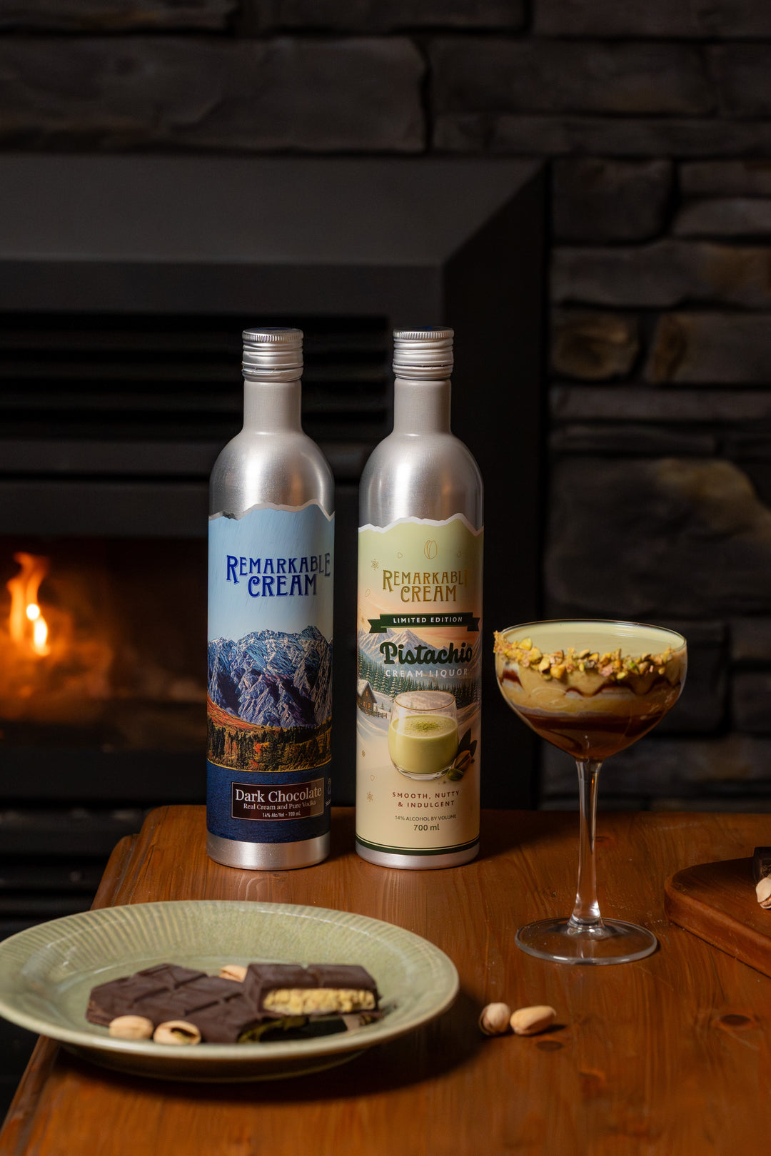 Remarkable Cream Dubai Chocolate Cocktail Duo - Pistachio Cream Liquor + Dark Chocolate Cream Liquor