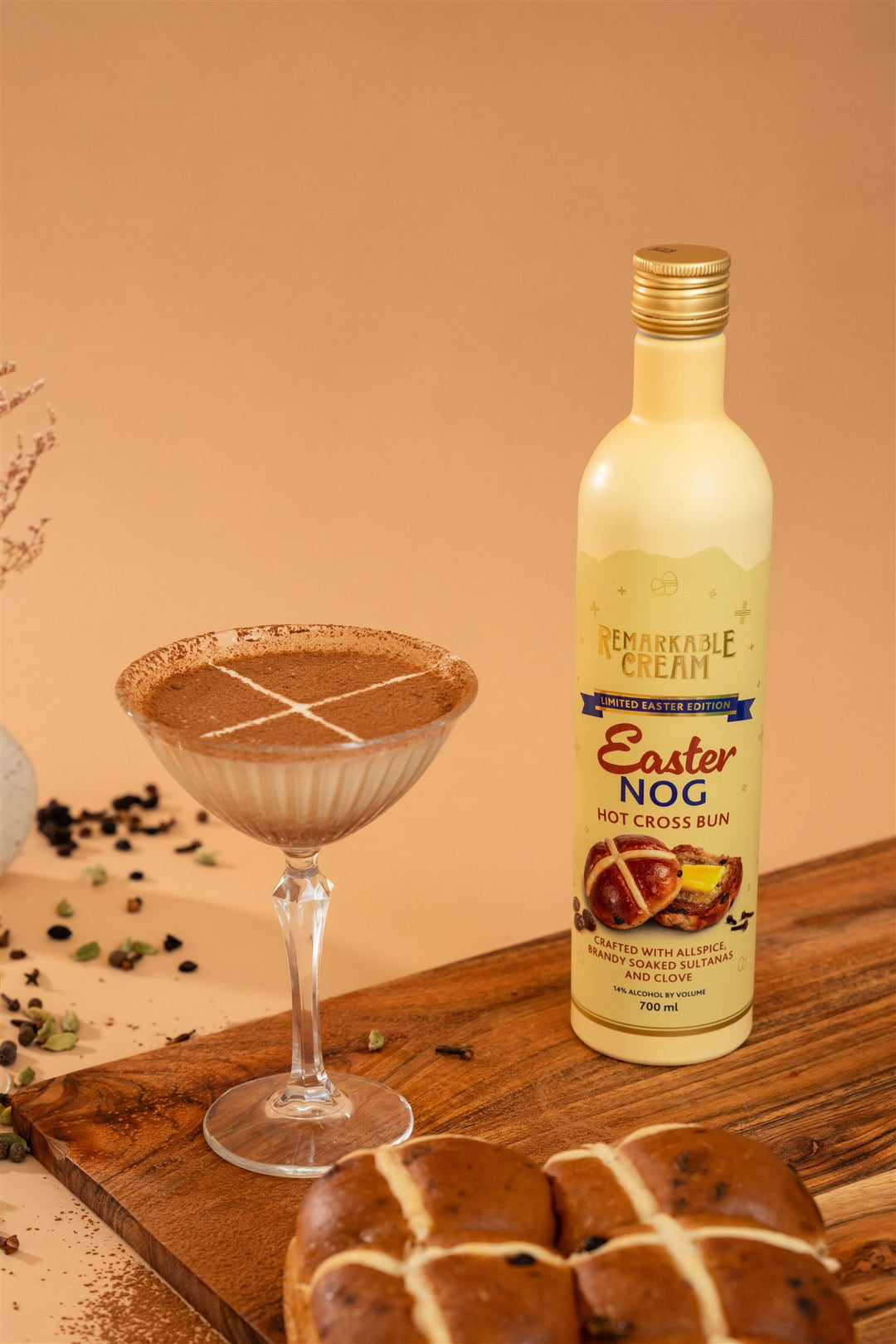 Easter Nog Hot Cross Bun