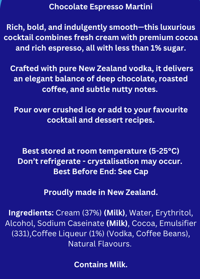 Keto Chocolate Espresso Martini ingredients