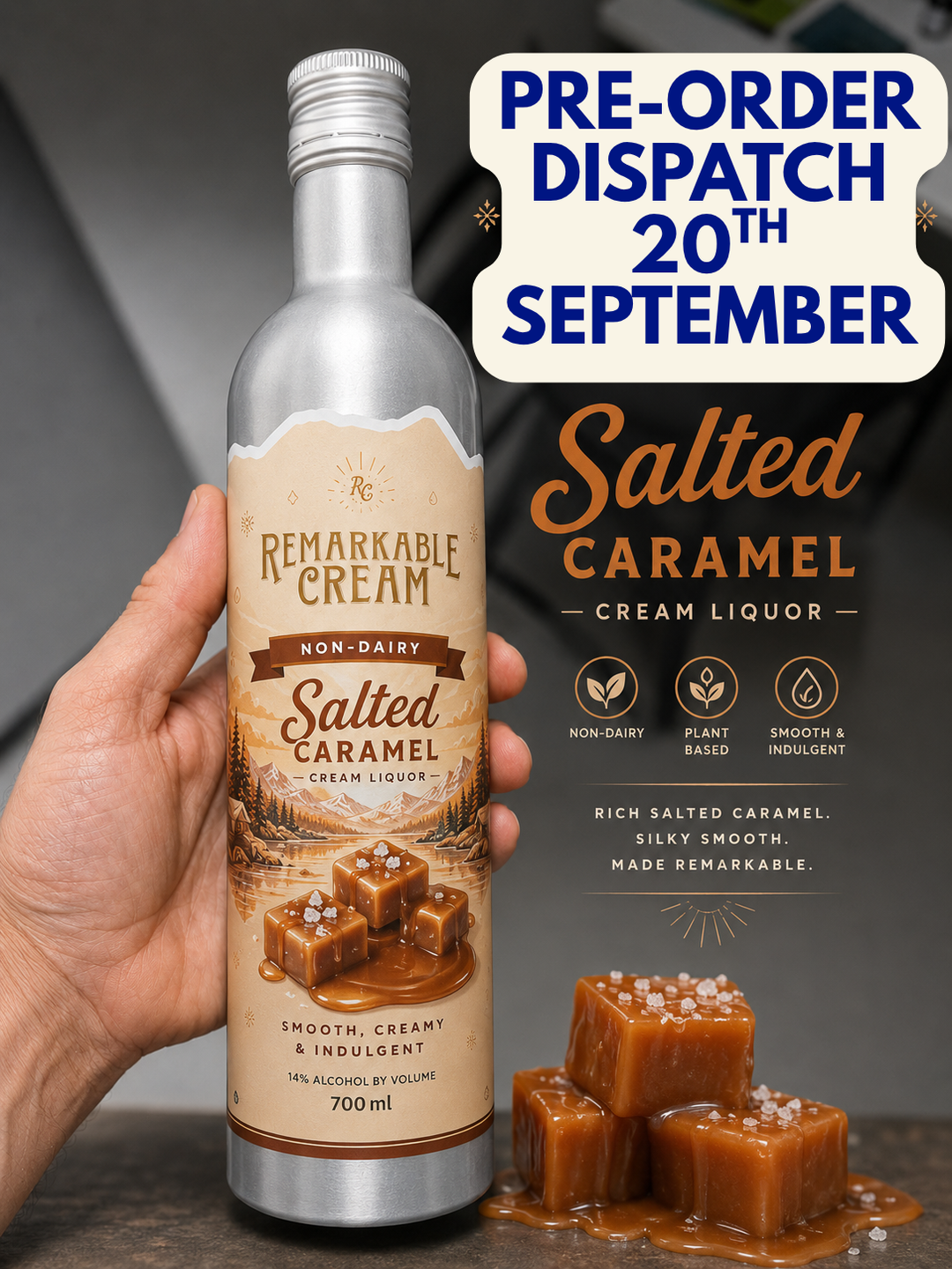 Remarkable Cream Dairy Free Salted Caramel Creamy Liquor